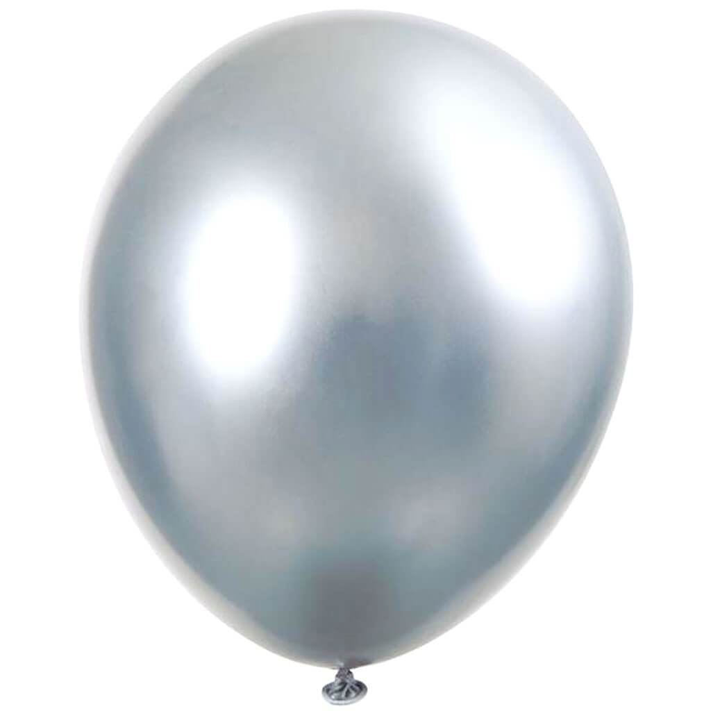 Platinum Latex Balloon Silver 6ct 11in