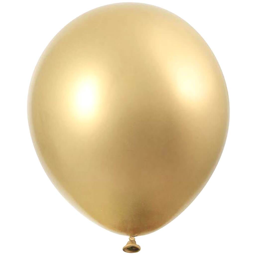 Platinum Latex Balloon Gold 6ct 11in