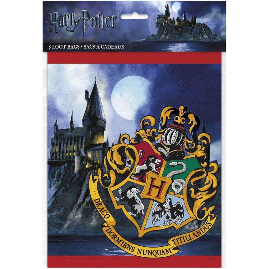 Harry Potter Loot Bags Birthday Party Treat Bags Plastic 8ct