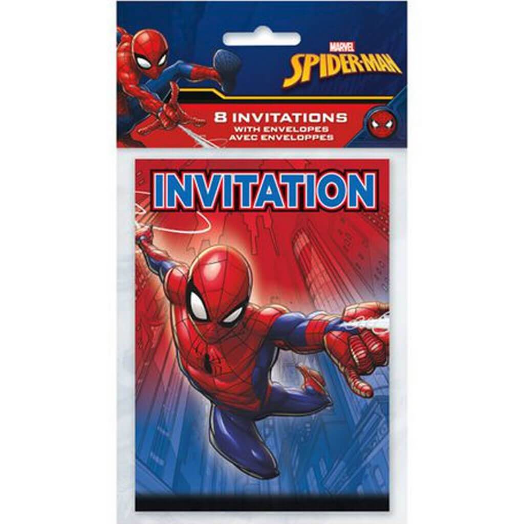 Spiderman Invitation 8ct