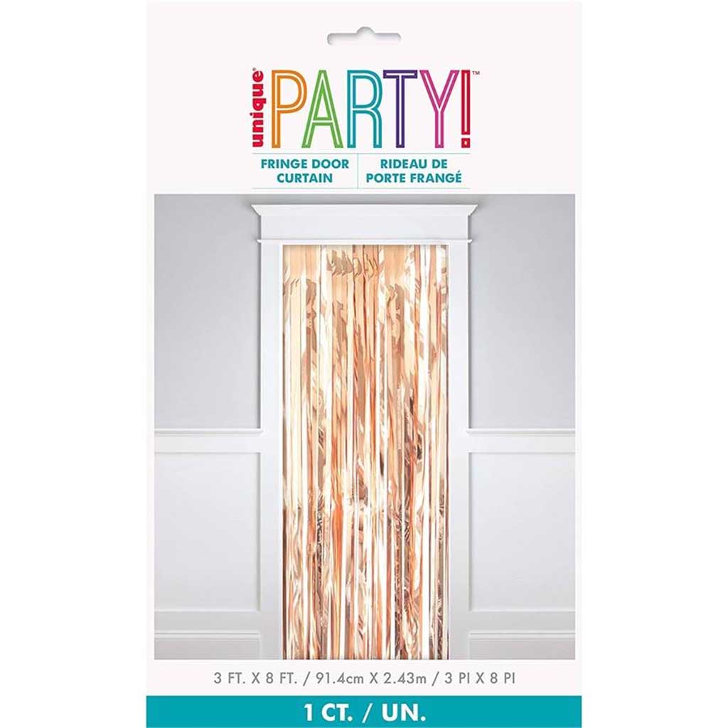 Door Curtain 8ft x 3ft Metallic Rose Gold