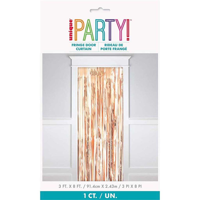 Door Curtain 8ft x 3ft Metallic Rose Gold