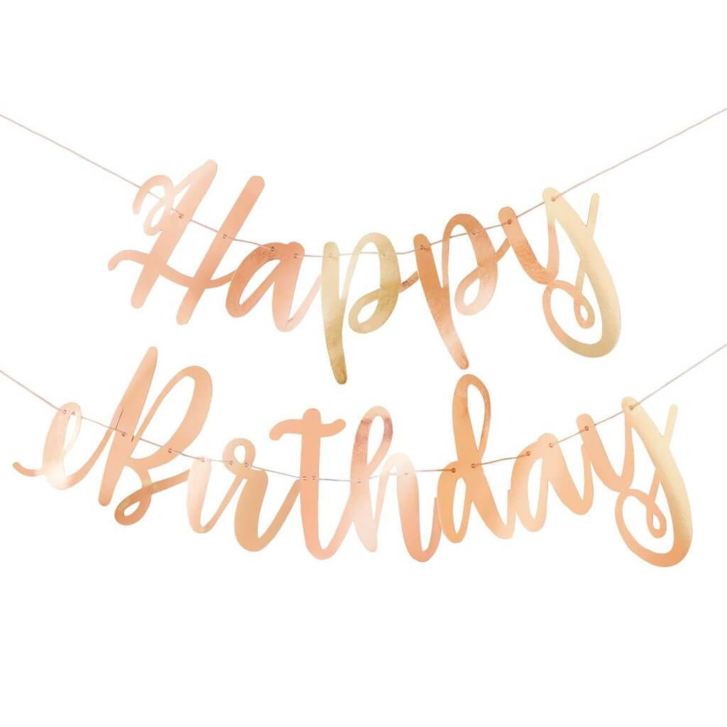 Banner Happy Birthday Rose Gold 7ft