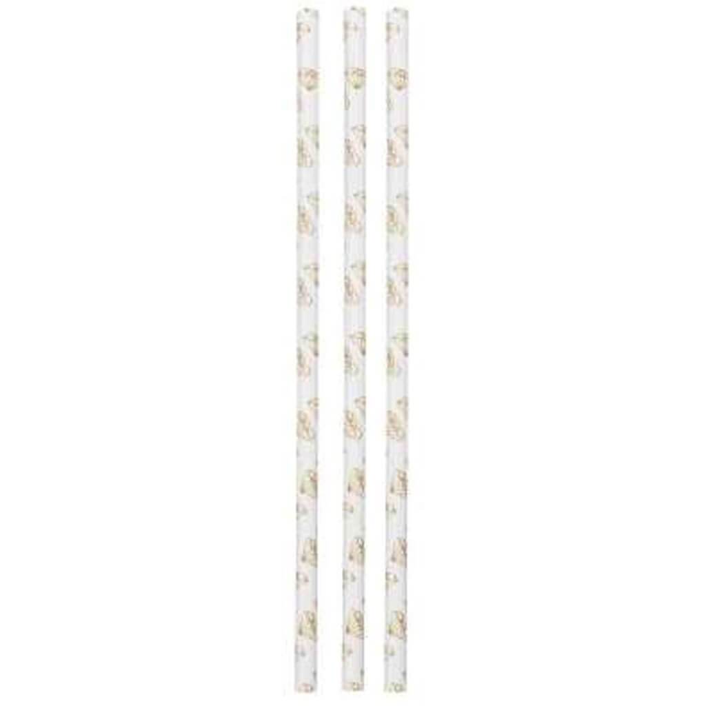 Gold Diamond Print Straws 10ct