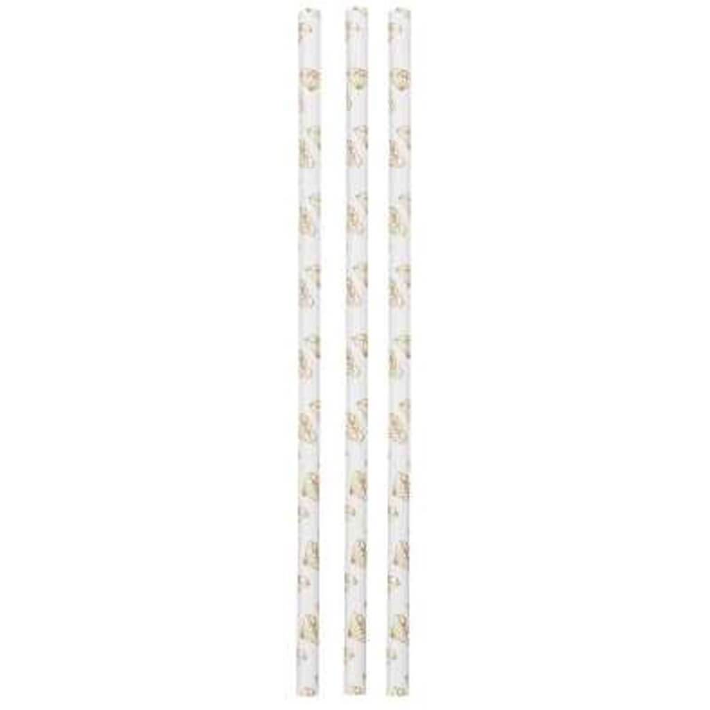 Gold Diamond Print Straws 10ct