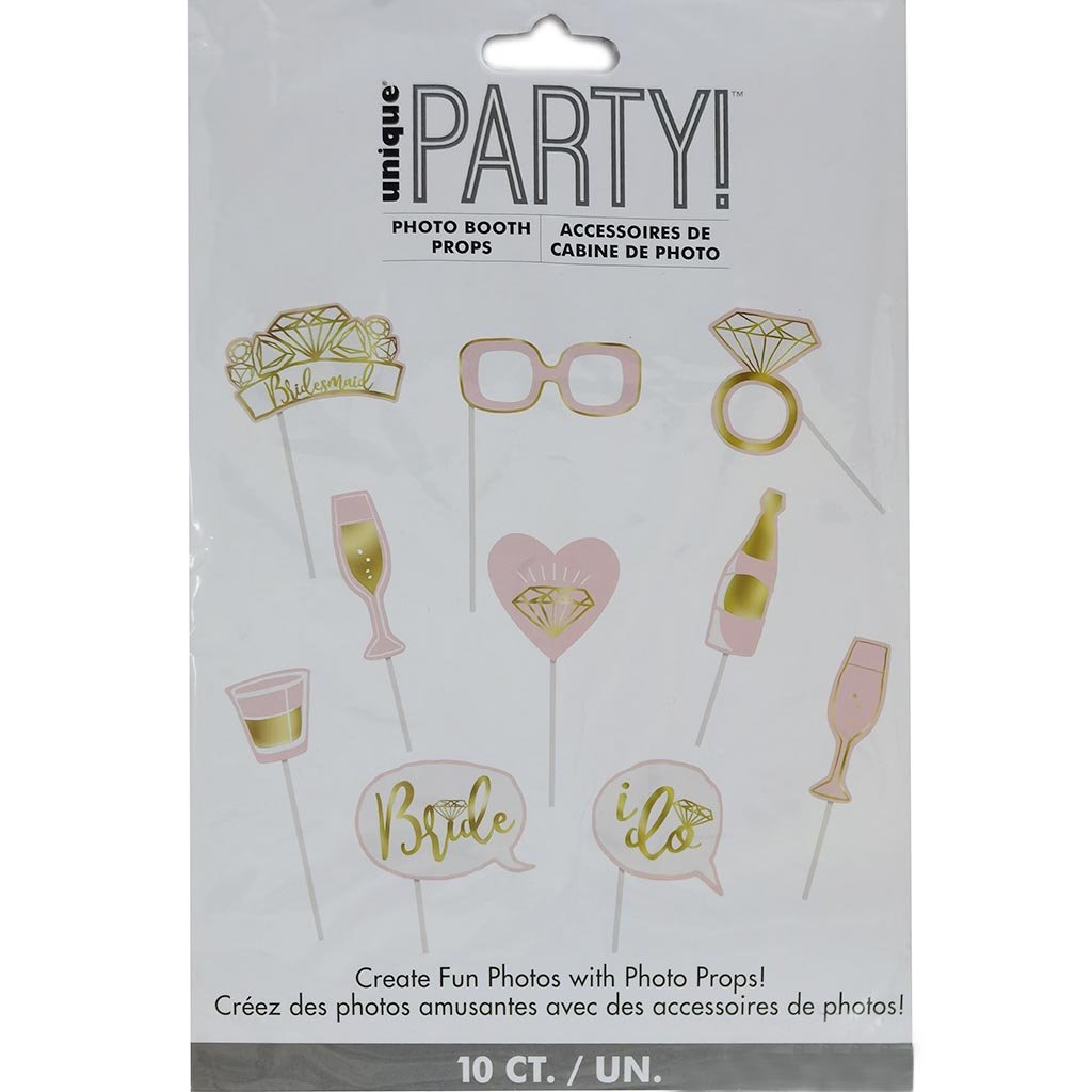 Wedding Bride Photo Booth Set of 10 Props