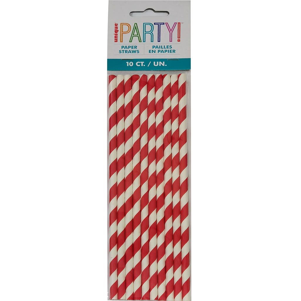 Striped Paper 10ct Ruby Red