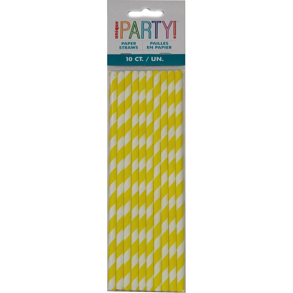 Striped Paper 10ct Neon Yellow