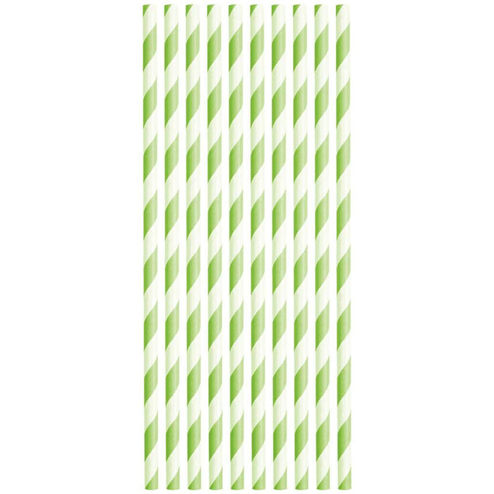 Striped Paper 10ct Lemon Green