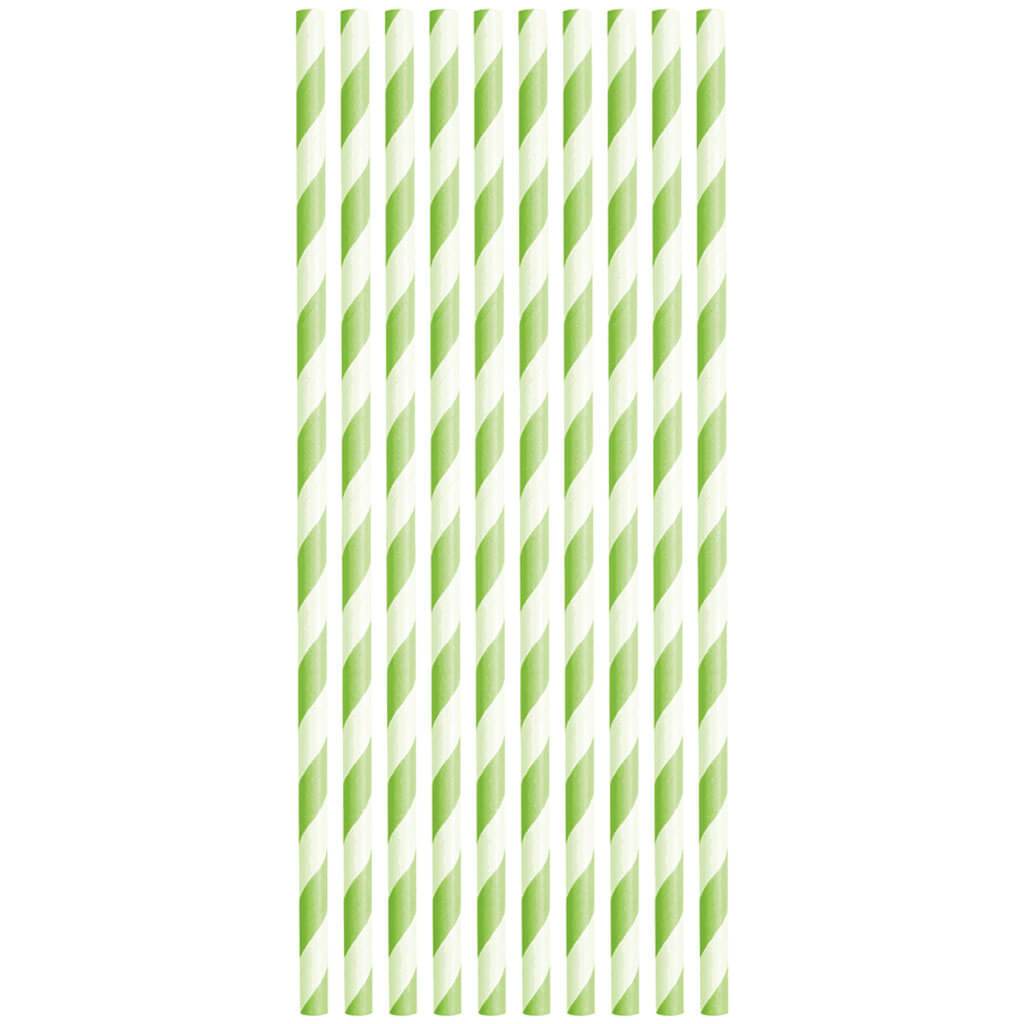 Striped Paper 10ct Lemon Green