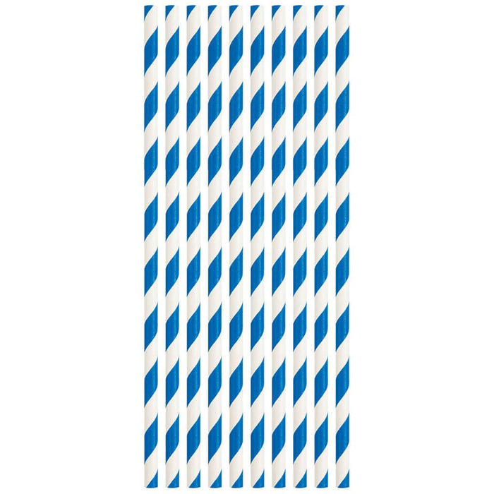 Striped Paper 10ct Royal Blue
