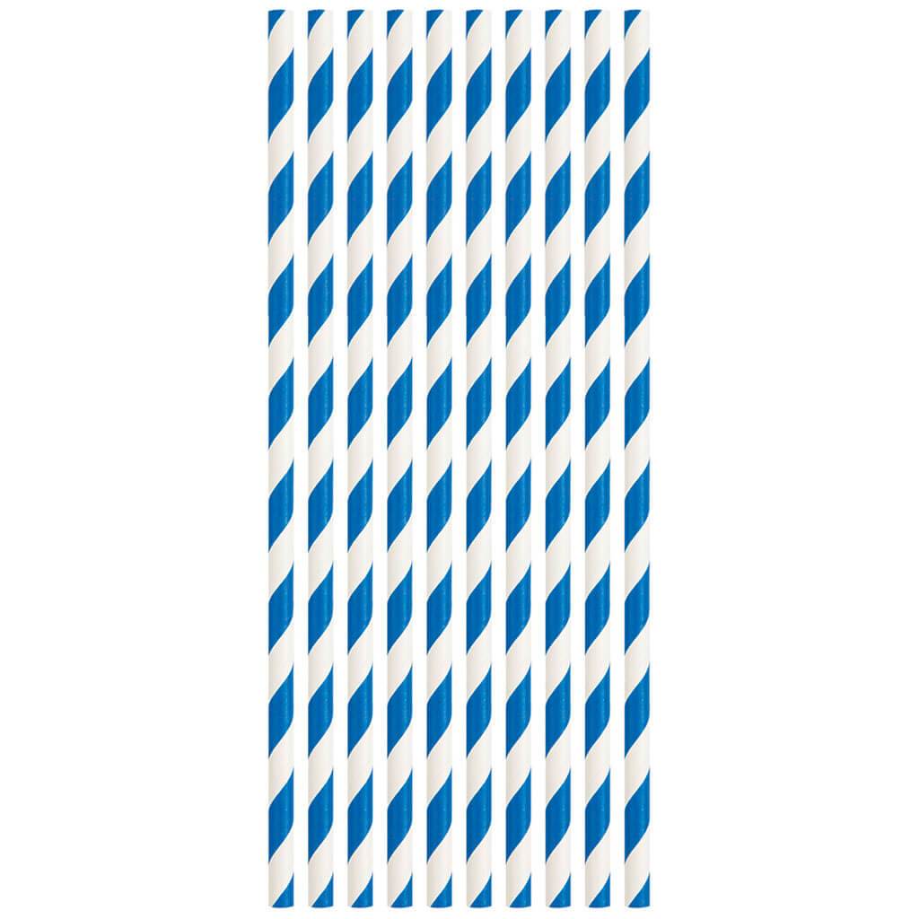 Striped Paper 10ct Royal Blue