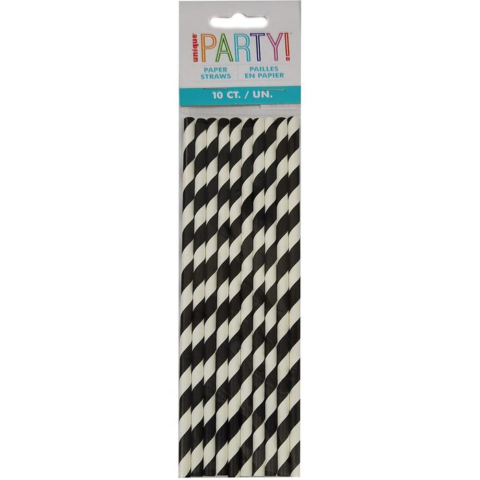 Striped Paper 10ct Black