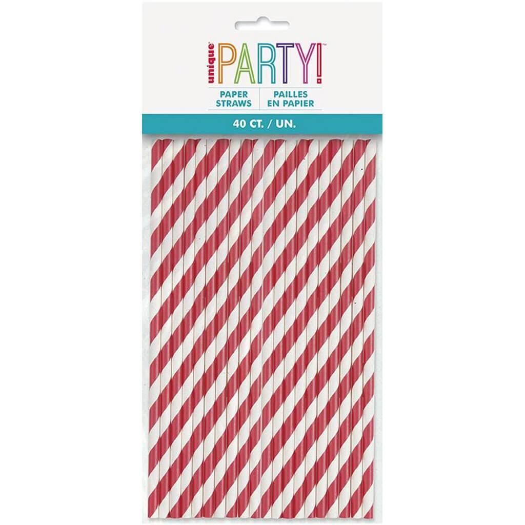 Striped Paper 40ct Ruby Red