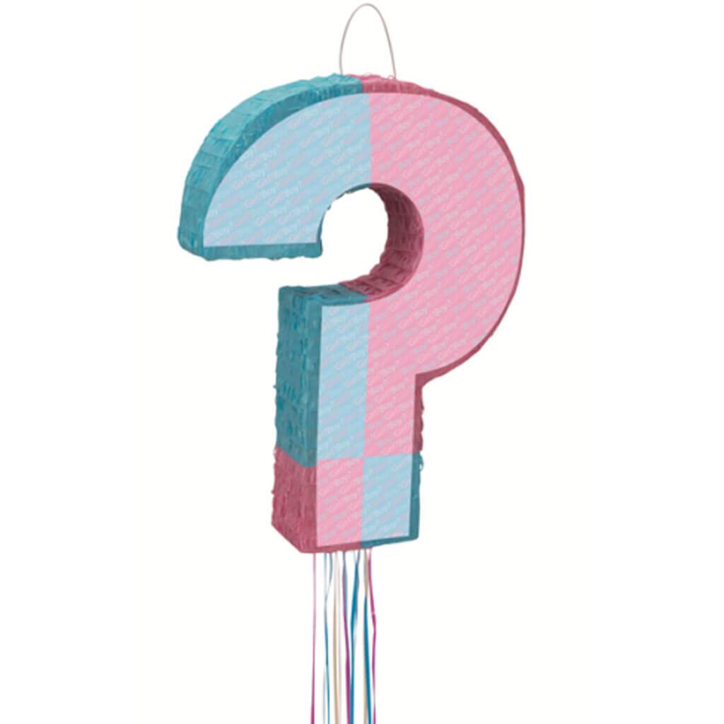 Baby Gender Reveal Question Mark Pull String Pinata