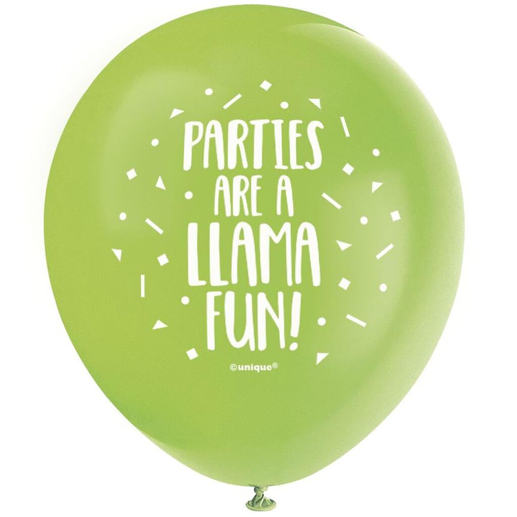 Llama Birthday 12in Latex Balloons