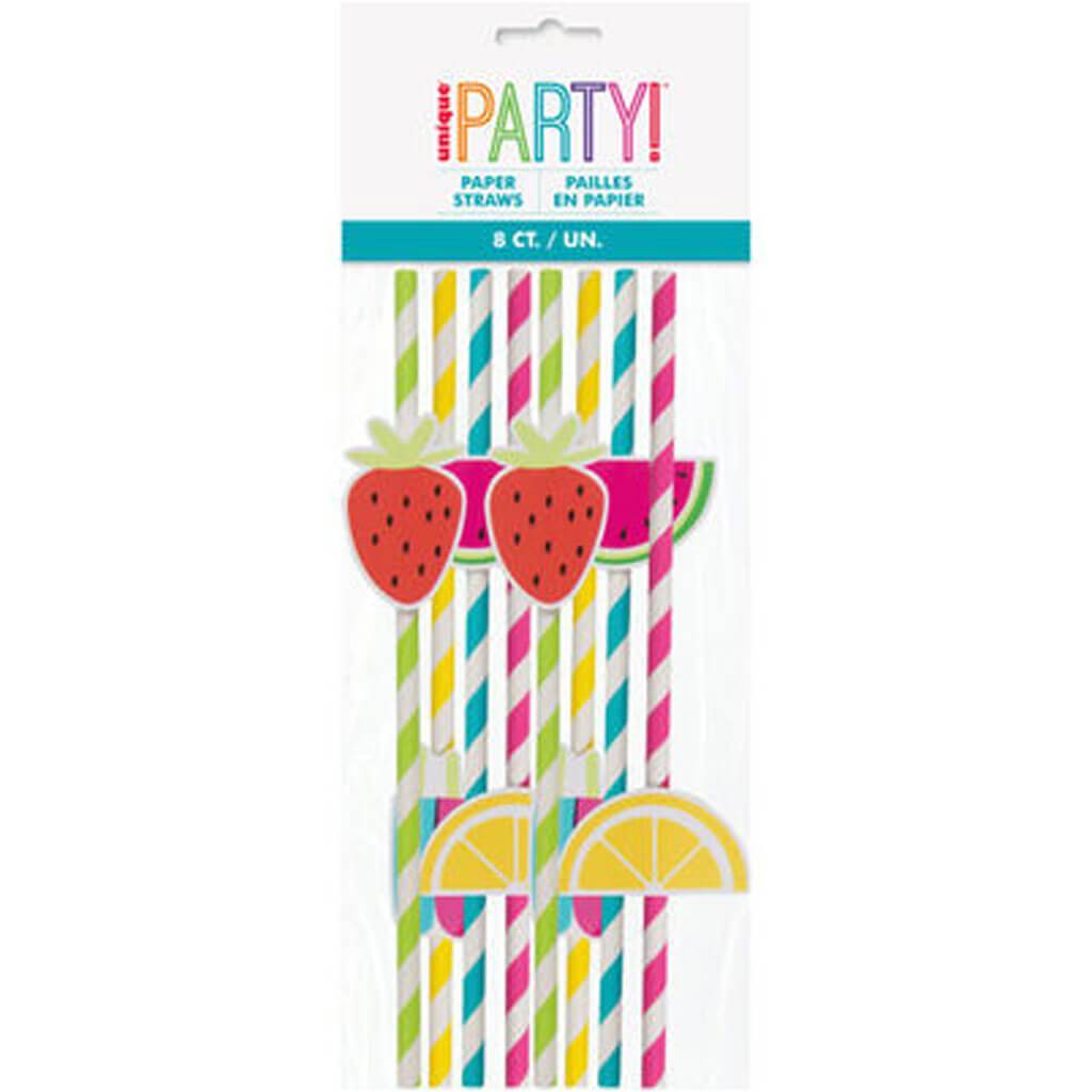 Fruit Paper Straws Pack of 8