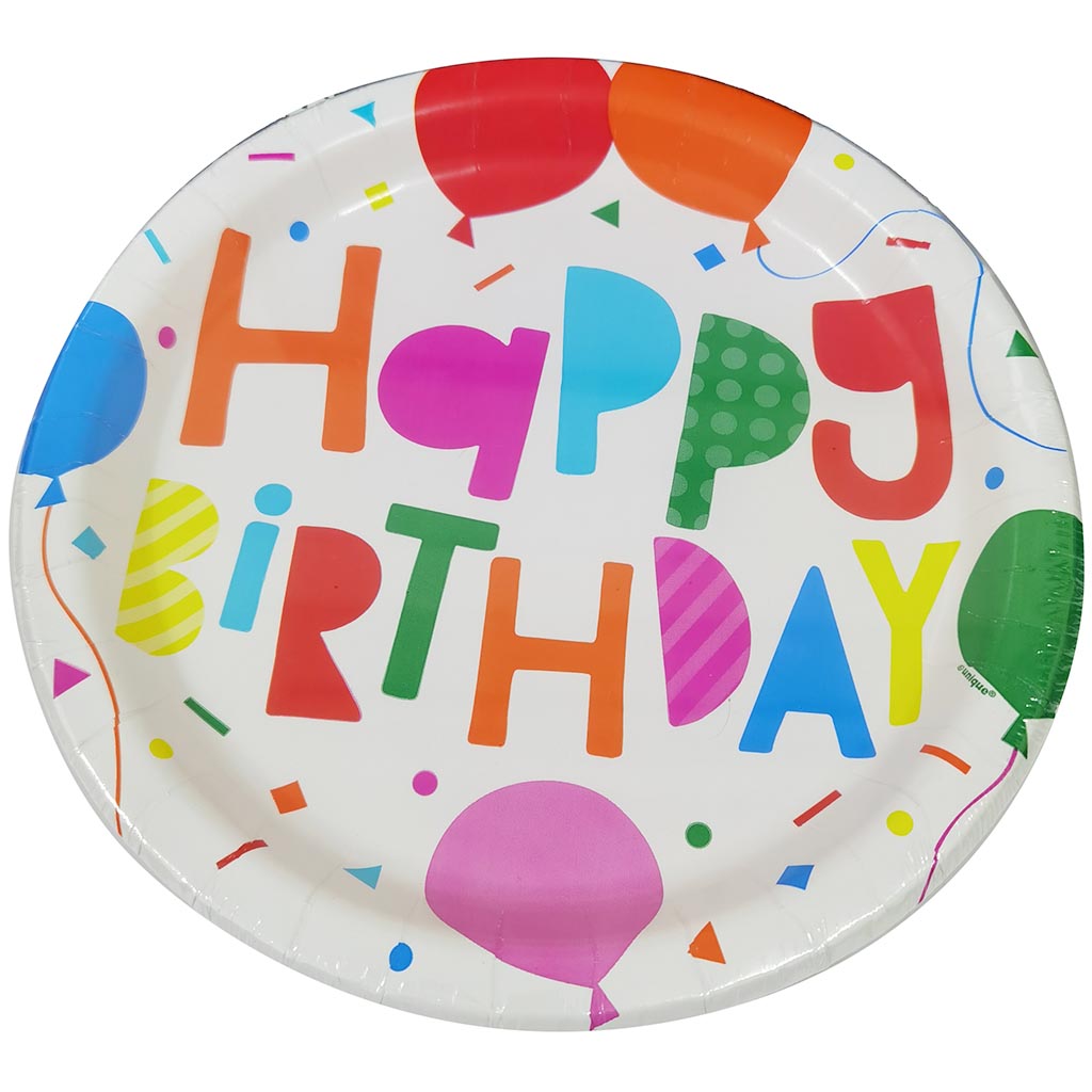 Colorful Balloons Plate 9in 8ct