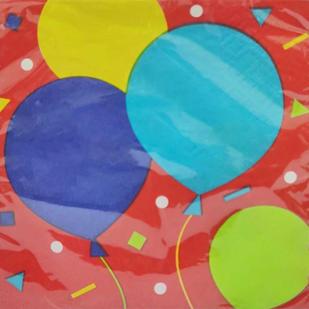 Balloon Party Birthday Beverage Napkin 16ct