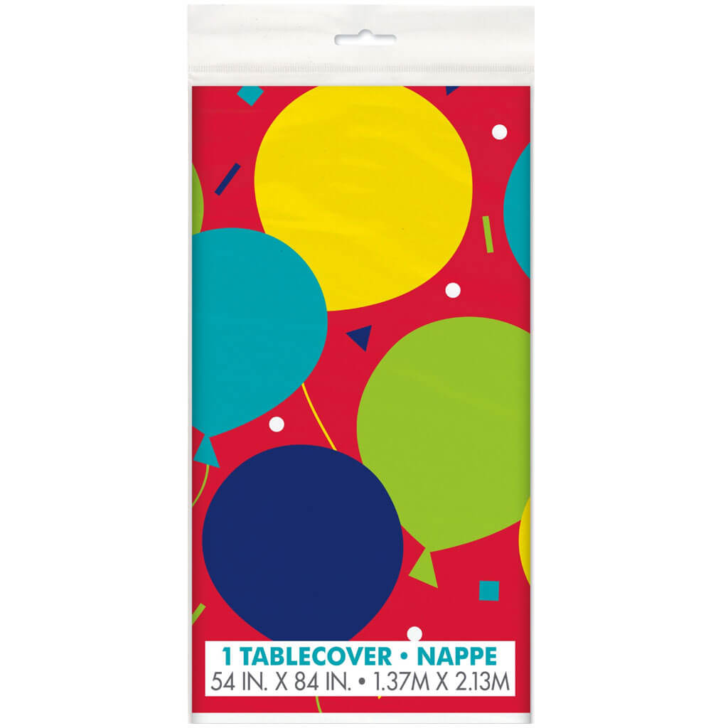 Balloon Party Birthday Plastic Tablecover