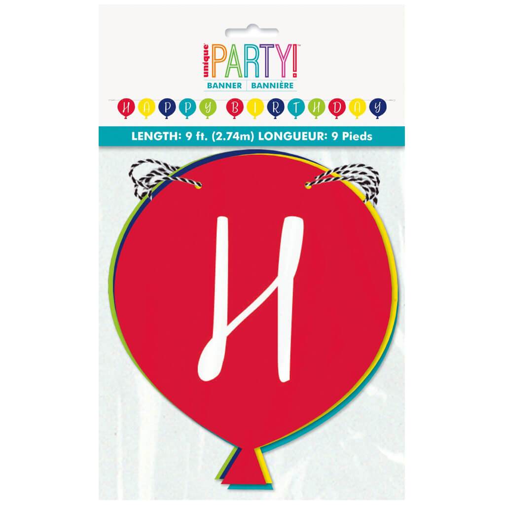 Balloon Party Birthday Shaped Banner