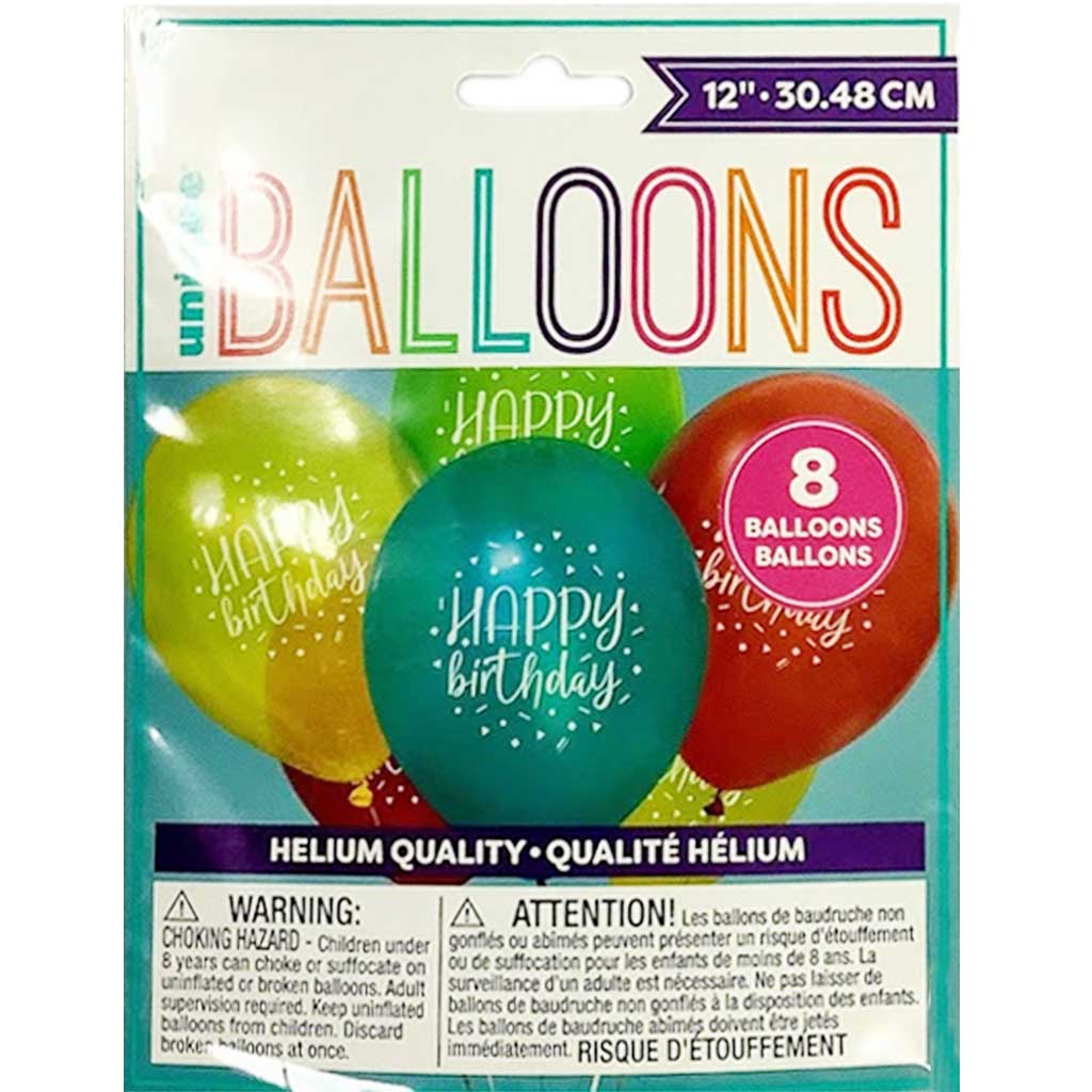 Balloon Party Birthday Latex Balloon 8ct 12in