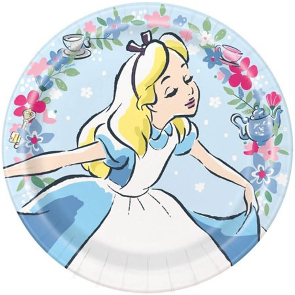 Alice in Wonderland Birthday Plate 9in 8ct