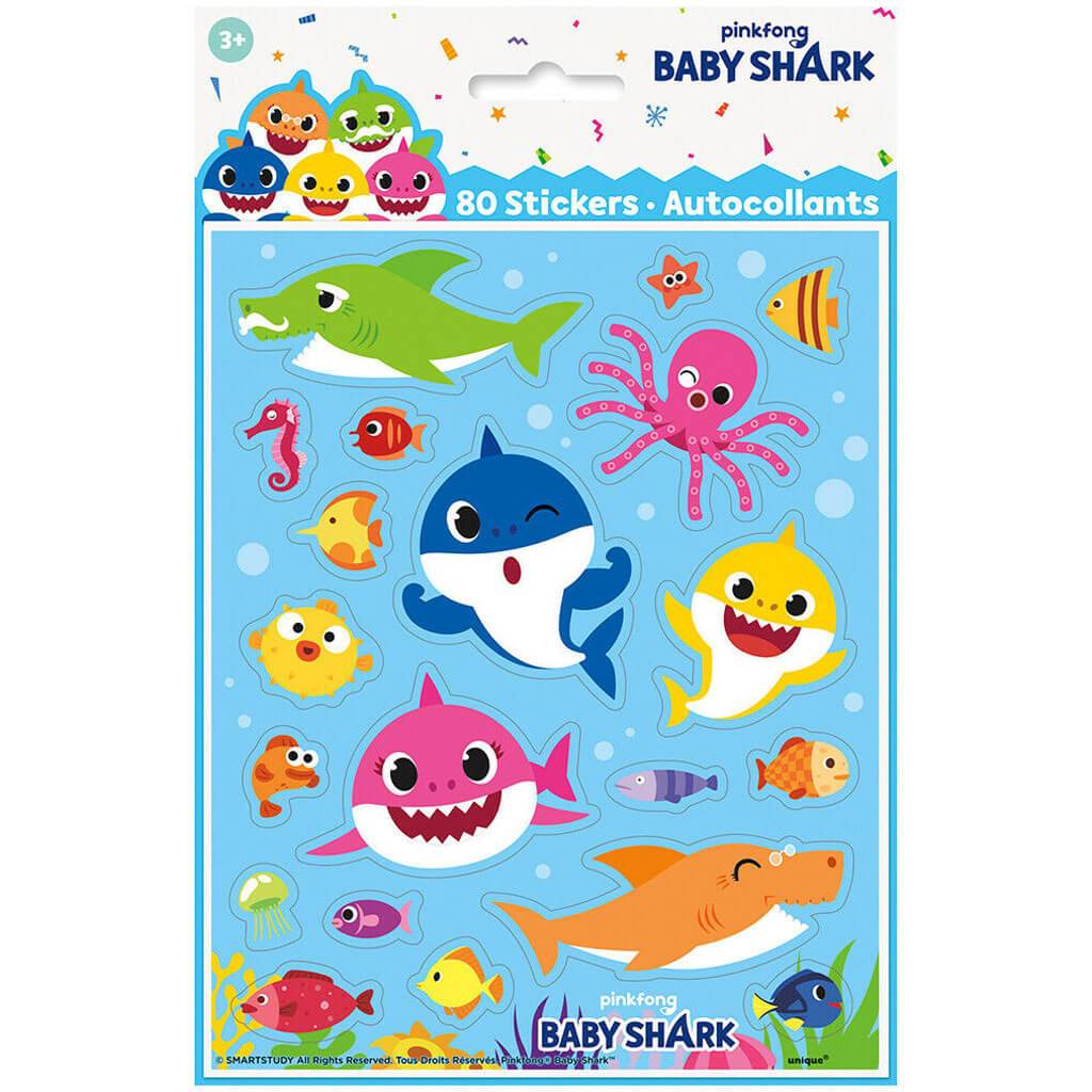 Baby Shark Sticker Sheets 4ct