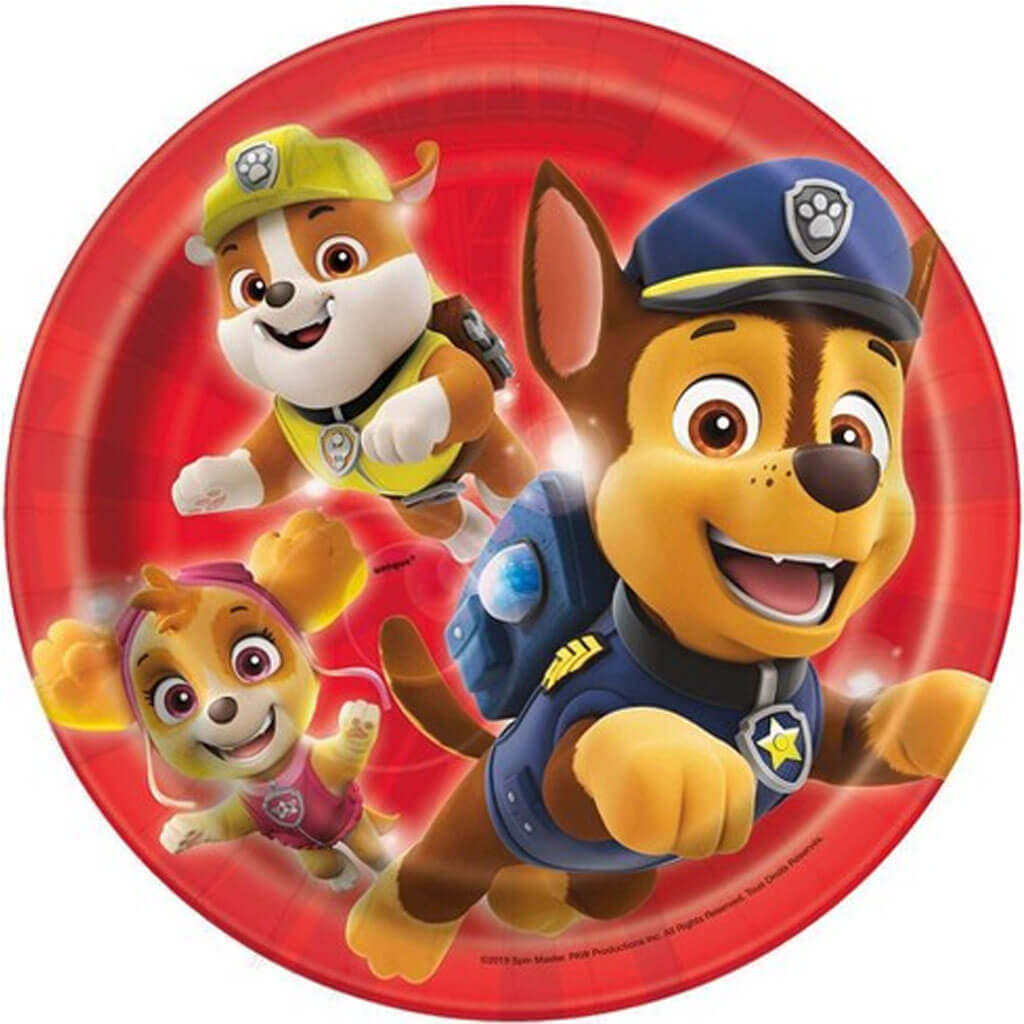 Paw Patrol Plate 7in 8ct