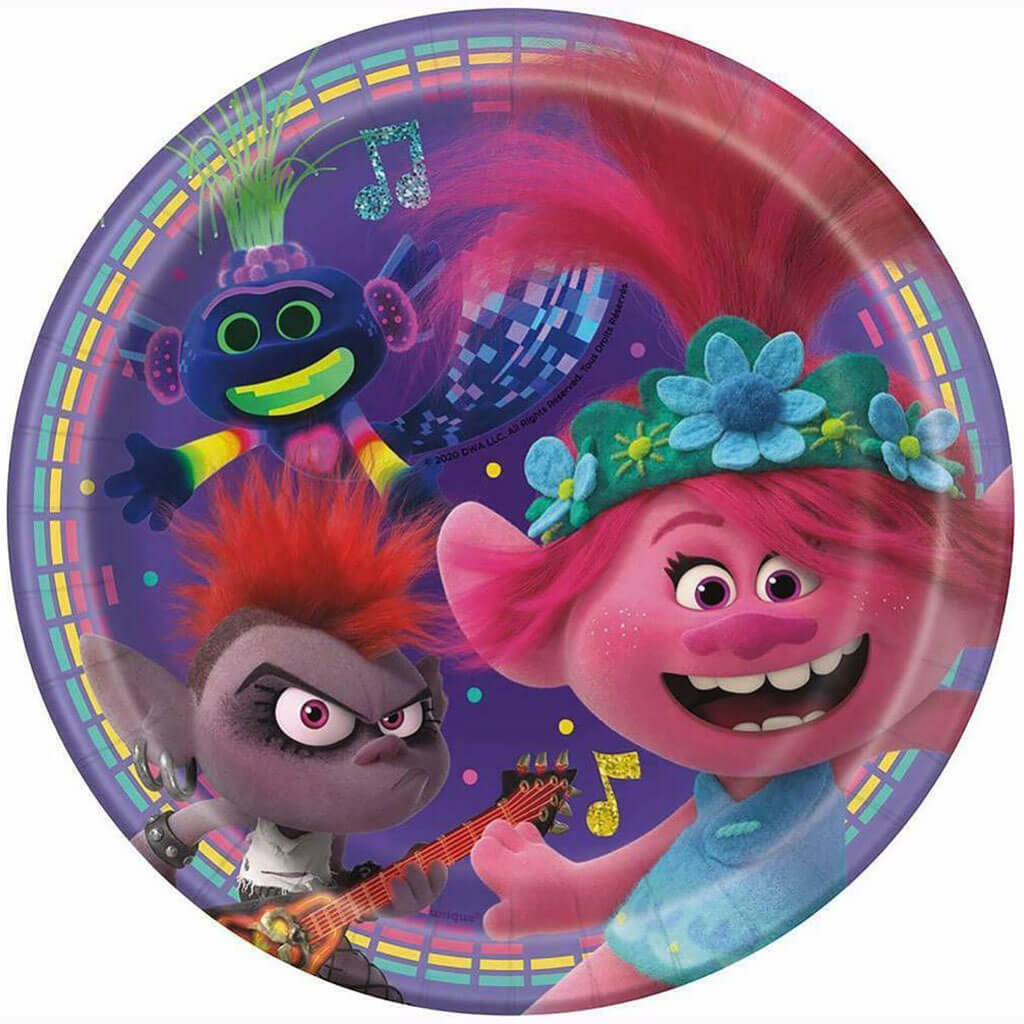 Trolls World Tour Plate 7in 8ct