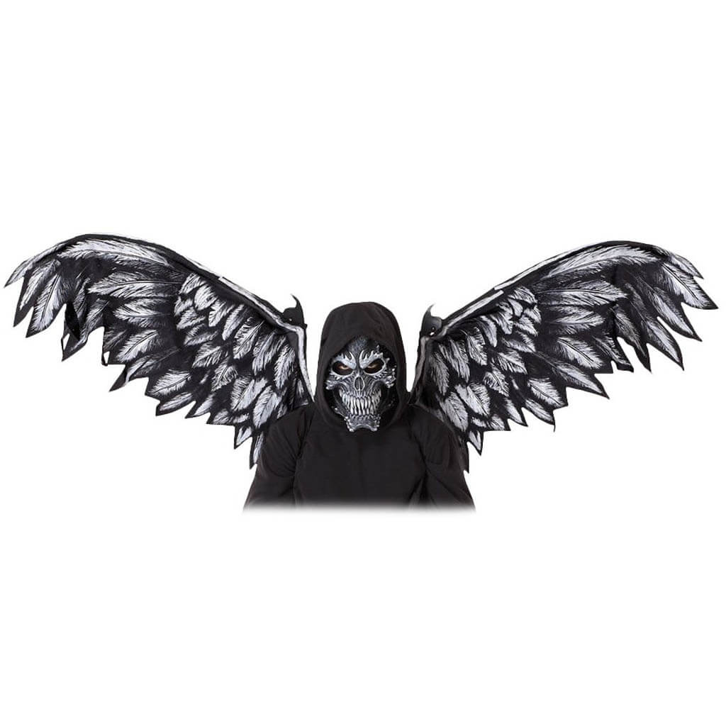 Black Fallen Angel Mask and Wings Costume - Creative Minds