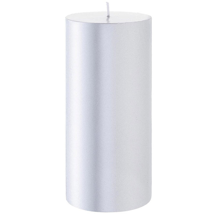 Candle Pillar Silver, 2.75in X 6in