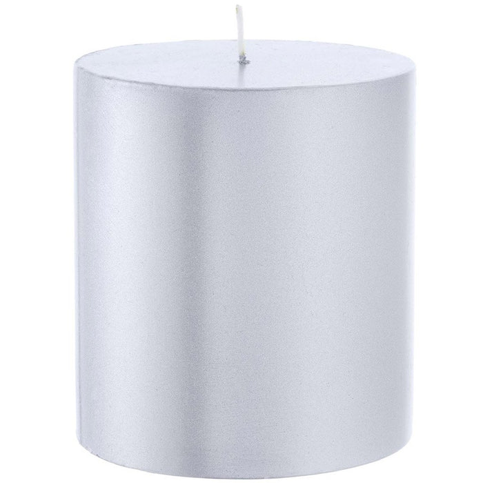 Candle Pillar Silver, 2.75in X 3in