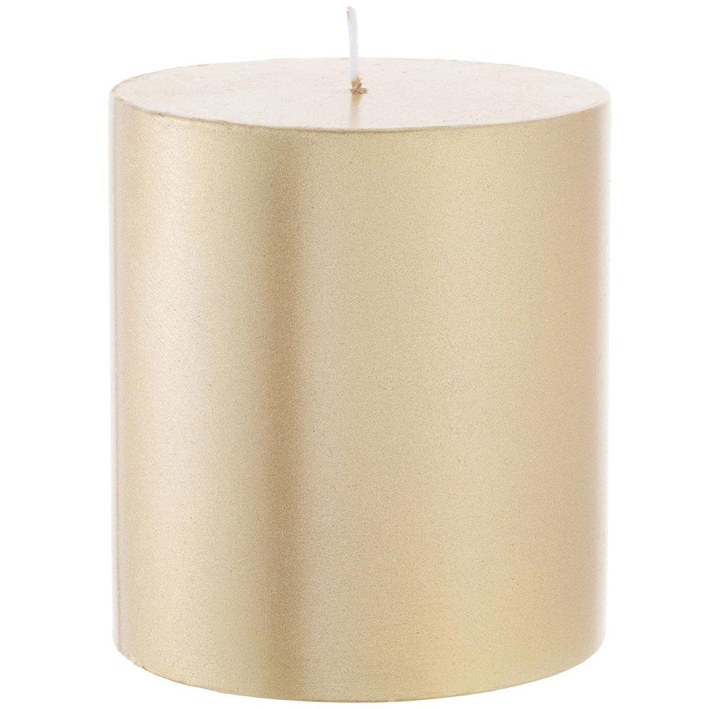 Candle Pillar Gold, 2.75in X 3in