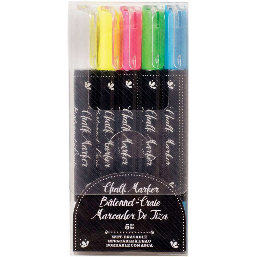 Erasable Chalk Markers Multicolor 5pcs