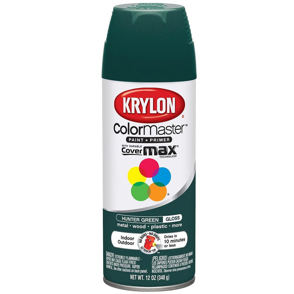 Color Master Spray Paint &amp; Primer 12oz Gloss Hunter Green