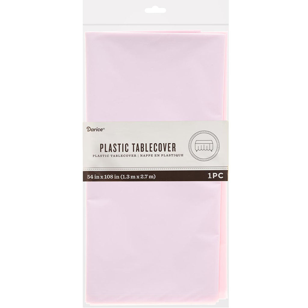 Rectangle Plastic Tablecover Pink  54in X 108in