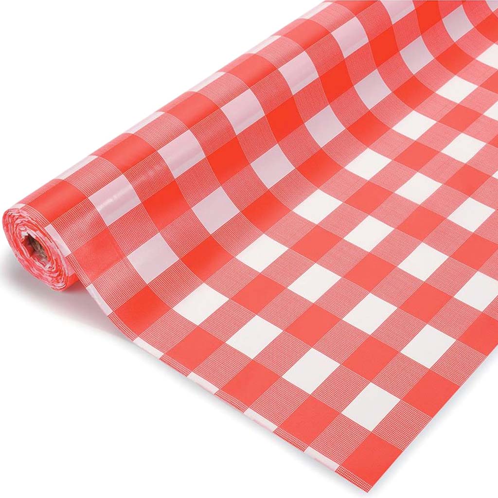 Table Cover Roll Red Checker 40in X 100ft