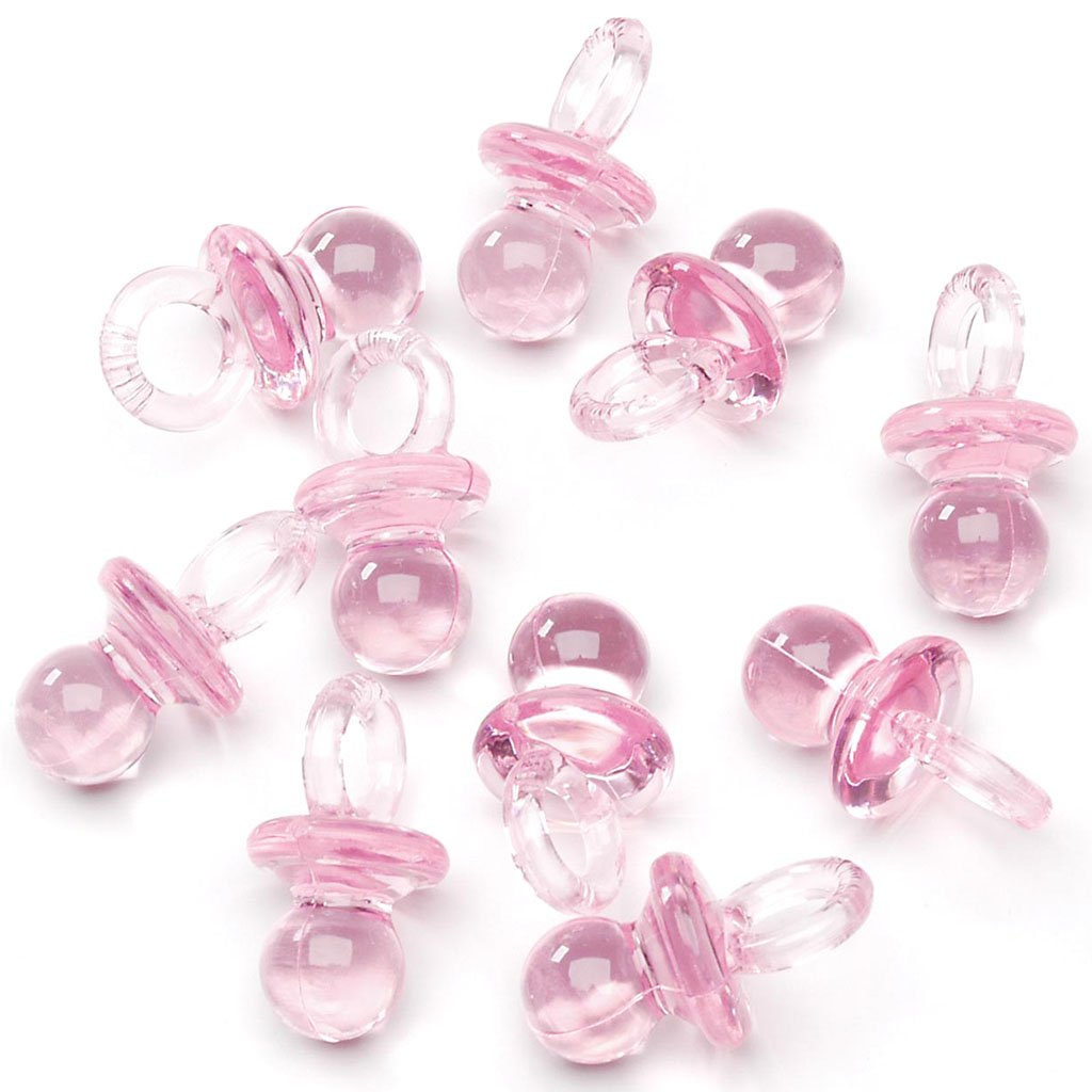 Pacifier Beads Pink 22mm, 24pc