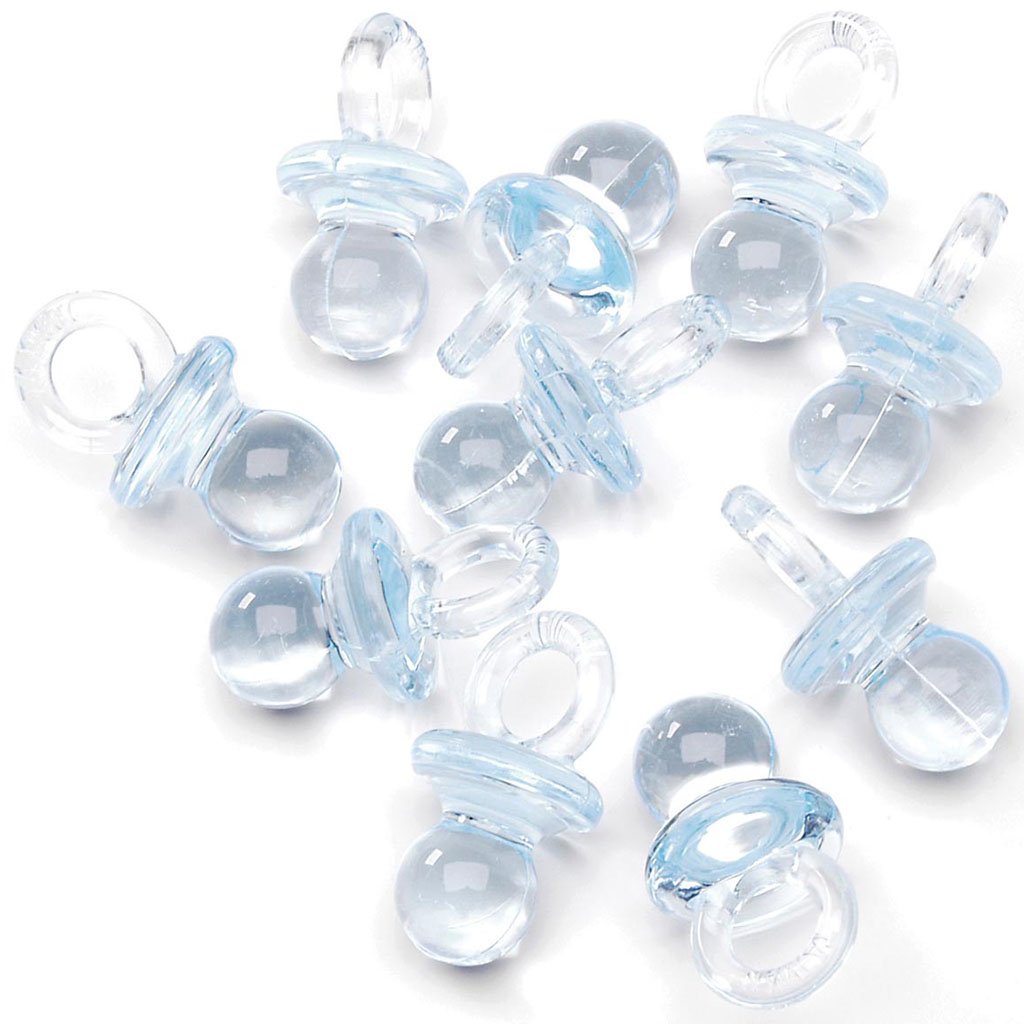 Pacifier Beads Blue 22mm, 24pc