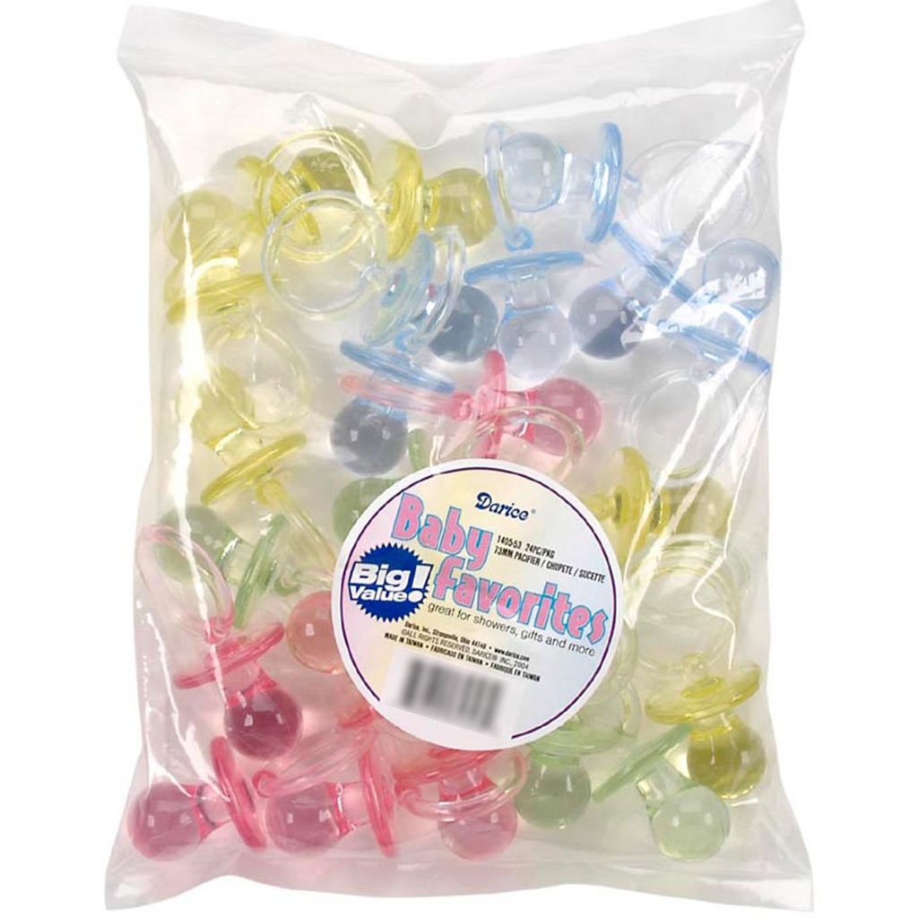 Pacifier Favors Assortment 73mm, 24pc