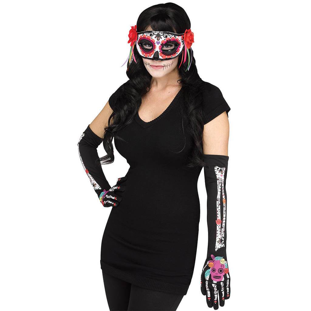 Day of the Dead Mask &amp; Gloves Set