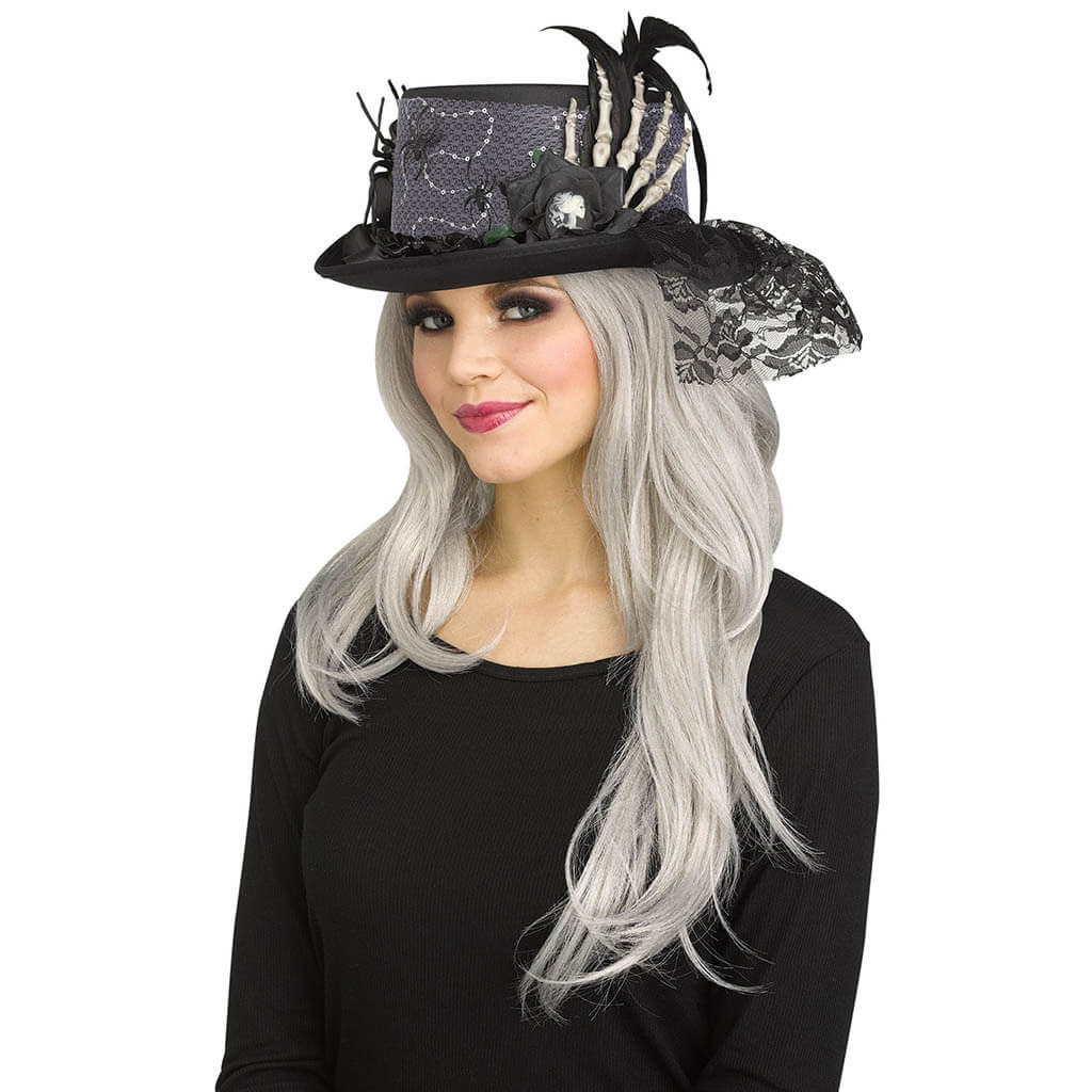 Silver 3D Accent Top Hat