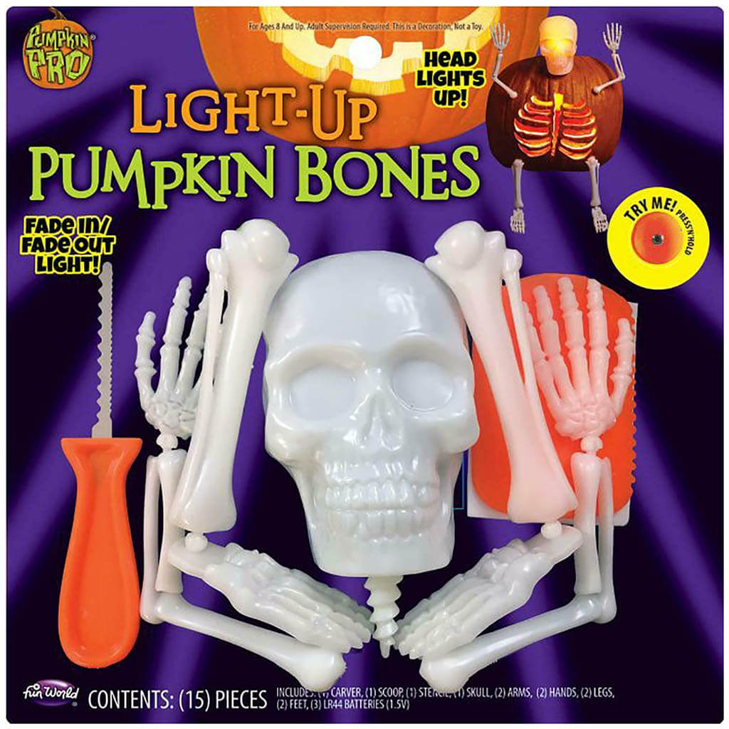 Ligh Up Pumpkin Bones Carve &amp; Decorating Kit