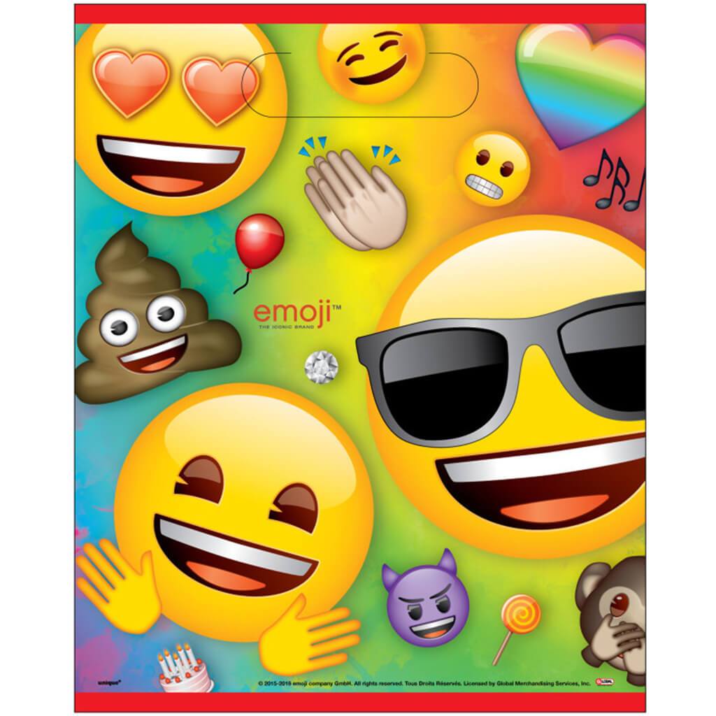 Rainbow Fun Emoji Loot Bag, 8ct