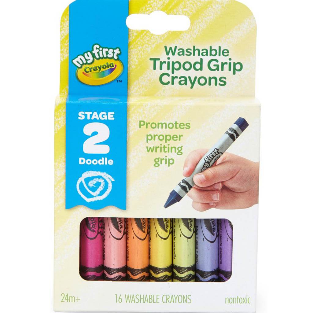 My First Washable Tripod Grip Crayons 16pkg
