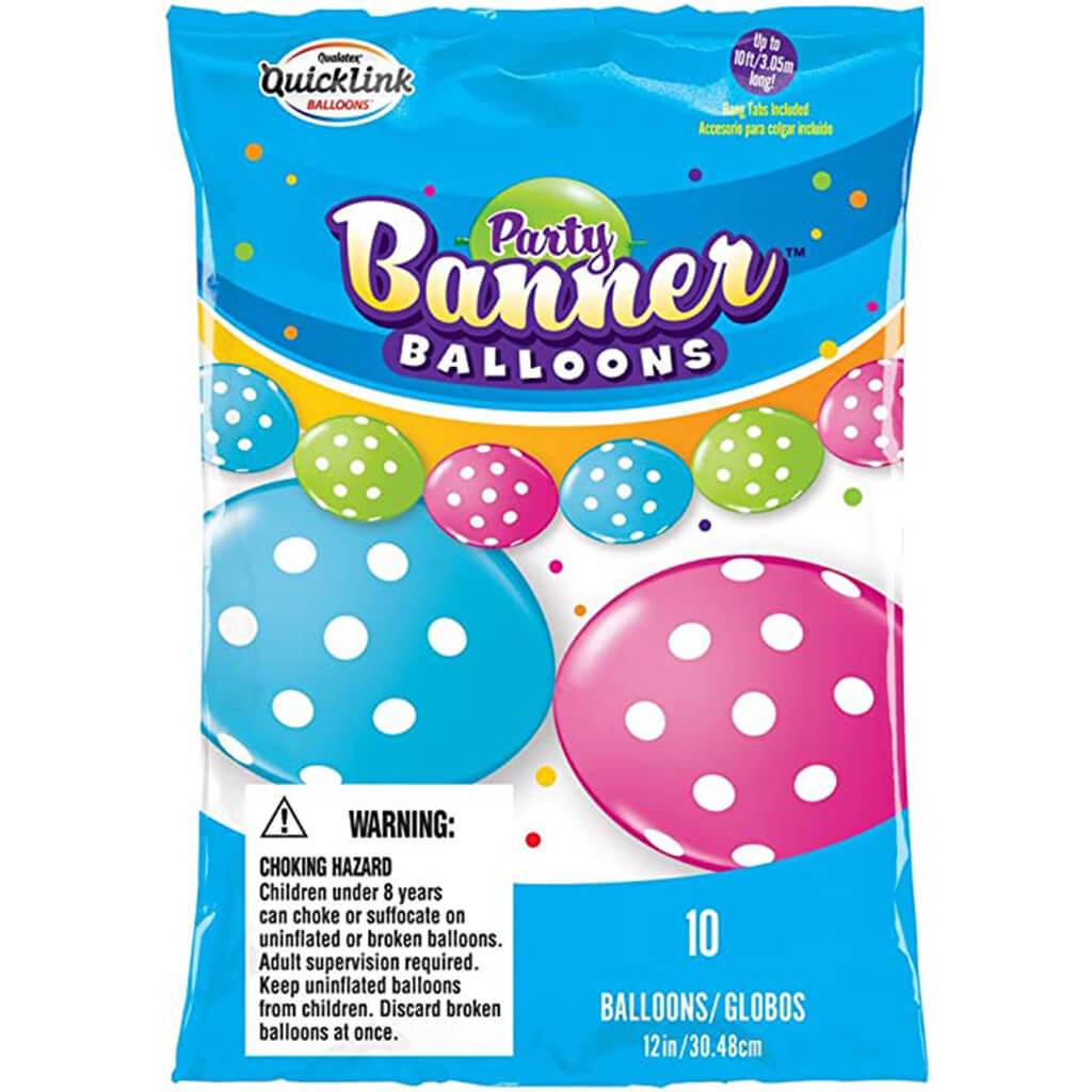 Big polka Dots Latex Balloon, 10ct