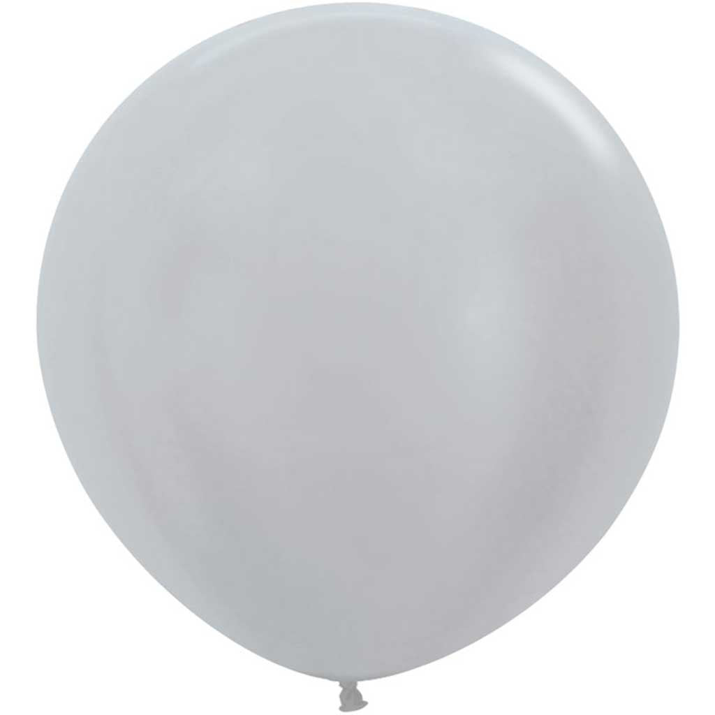 Latex Balloon Silver 3ct, 17in