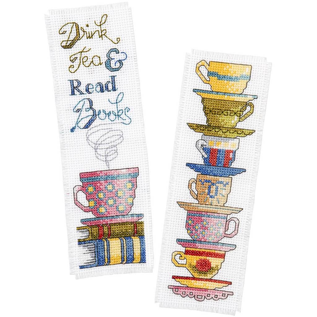 Drink Tea Bookmark Cross Stitch Kit Set of 2