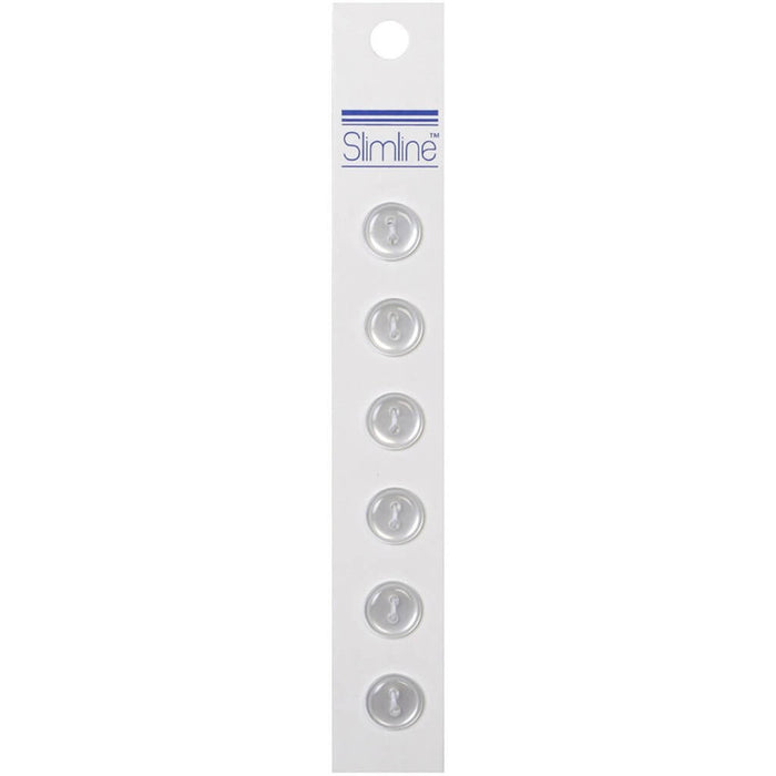 SLIMLINE BUTTONS PEARL 7/16IN 2-HOLE 6PC